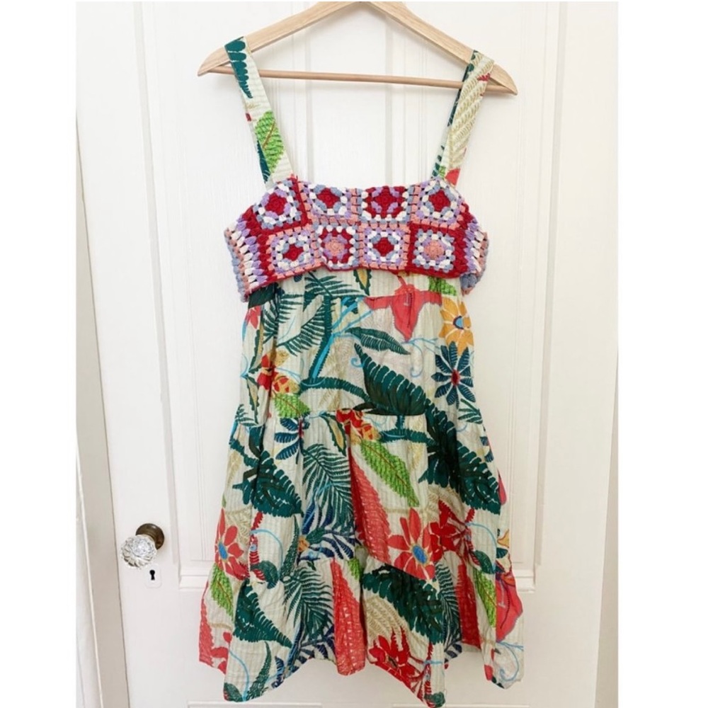 Farm Rio Crochet Mini Dress - Medium